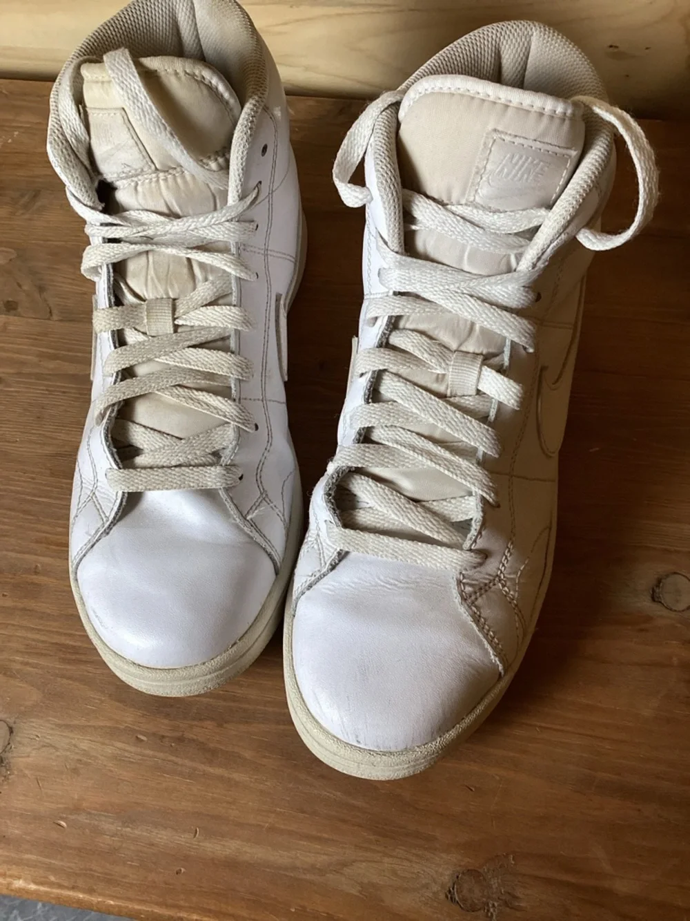 Nike White and Cream High-Top Sneakers - Picture 3 of 4